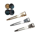 Spinki Clipsy do włosów metalowe srebrne 4,5 cm 