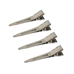 Spinki Clipsy do włosów metalowe srebrne 4,5 cm 